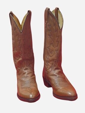 Men's Dan Post Cowboy Leather Boots Size 8 D Western Boots DP2111 Mid-Calf